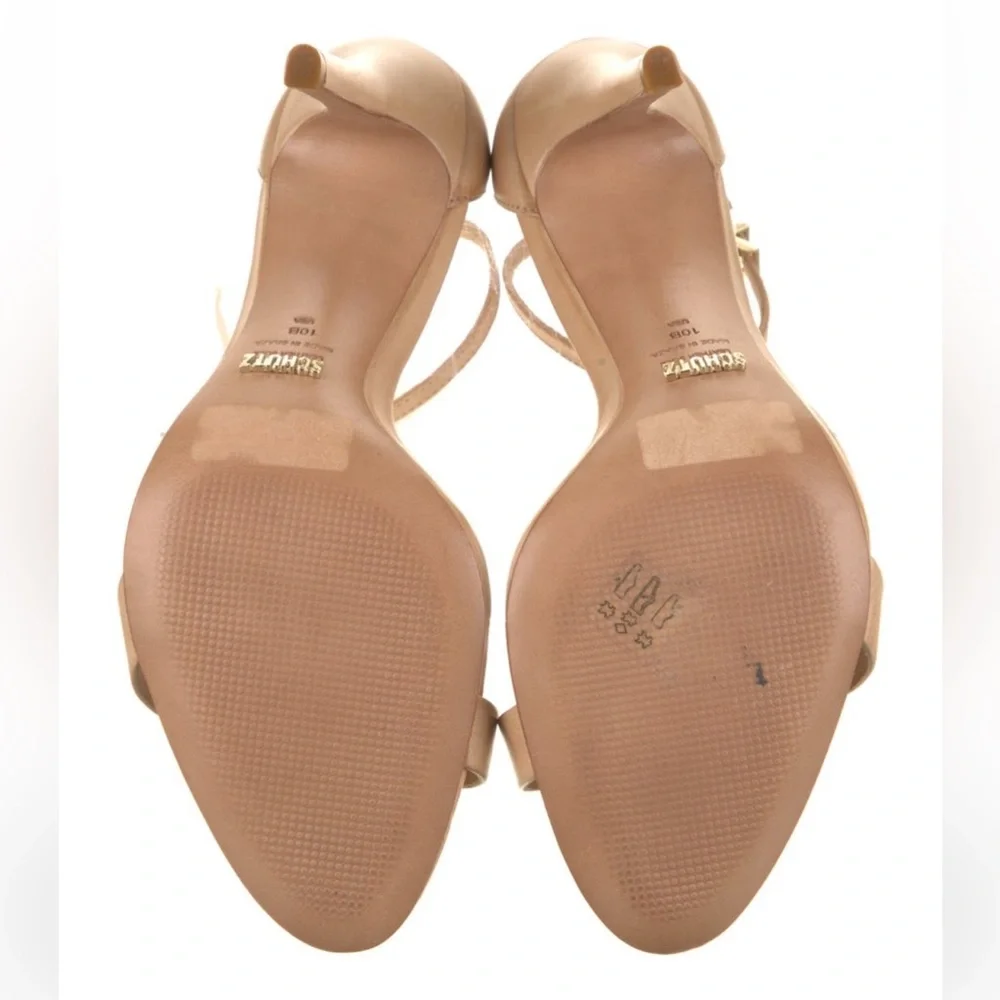 Schutz Cadey-Lee Tan Leather Ankle-Strap Sandals - Picture 5 of 13
